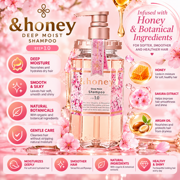 &Honey, Deep Moist Sakura Shampoo Step 1.0 440ml