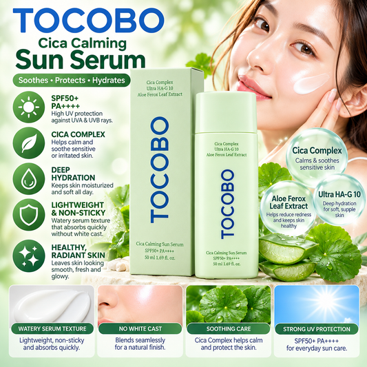 TOCOBO, Cica Calming Sun Serum SPF50+ PA++++ 50ml