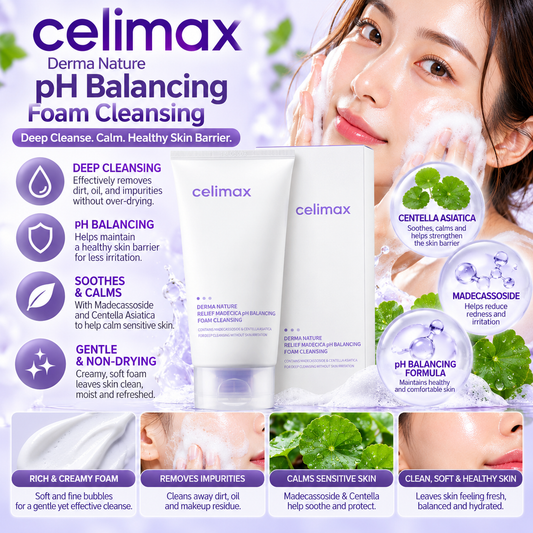 Celimax, Derma Nature Relief Madecica pH Balancing Foam Cleansing 150ml