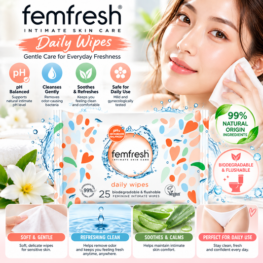 Femfresh, Daily Wipes Ph & Microbiome Balanced 25