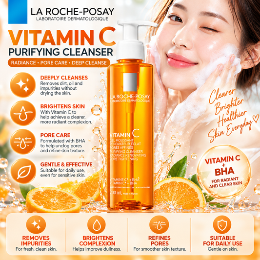 La Roche-Posay, Vitamin C Purifying Cleanser Radiance Renovating Pore Tightening 200ml