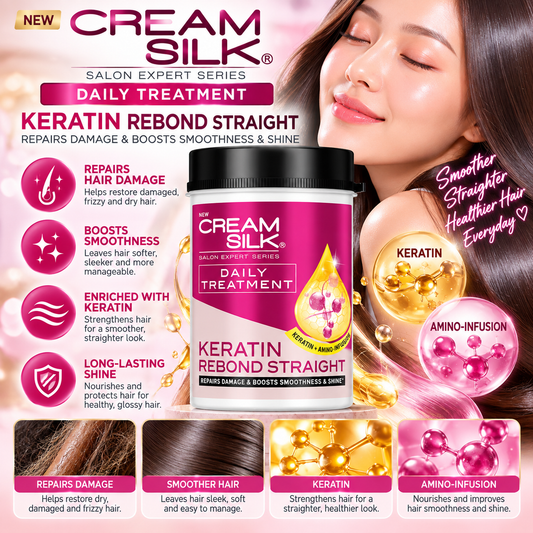 Cream Silk, Salon Expert Treatment Keratin Rebond Straight 650ml