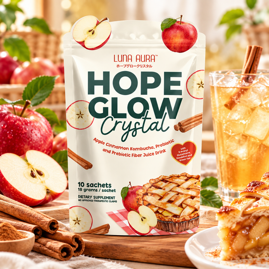 Luna Aura, Hope Glow Crystal Apple Cinnamon 18g x 10 Sachets (AASD)
