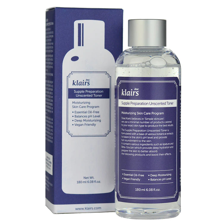 Dear, Klairs, Supple Preparation Unscented Toner 180ml - AllAboutSkinDohaQatar