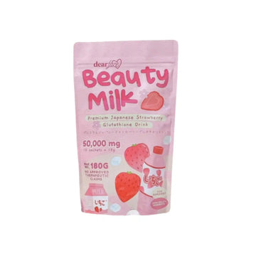 Buy Dear Face, Beauty Milk Premium Japanese Strawberry Drink 10 Sachets online in Qatar