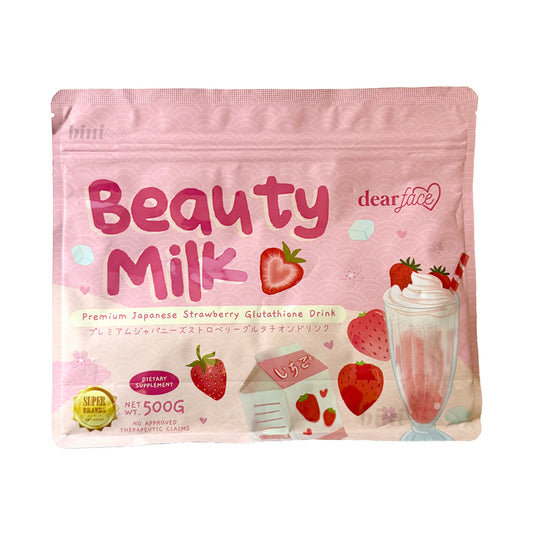 Dear Face, Beauty Milk Premium Japanese Strawberry Glutathione Drink 500g (AASD)