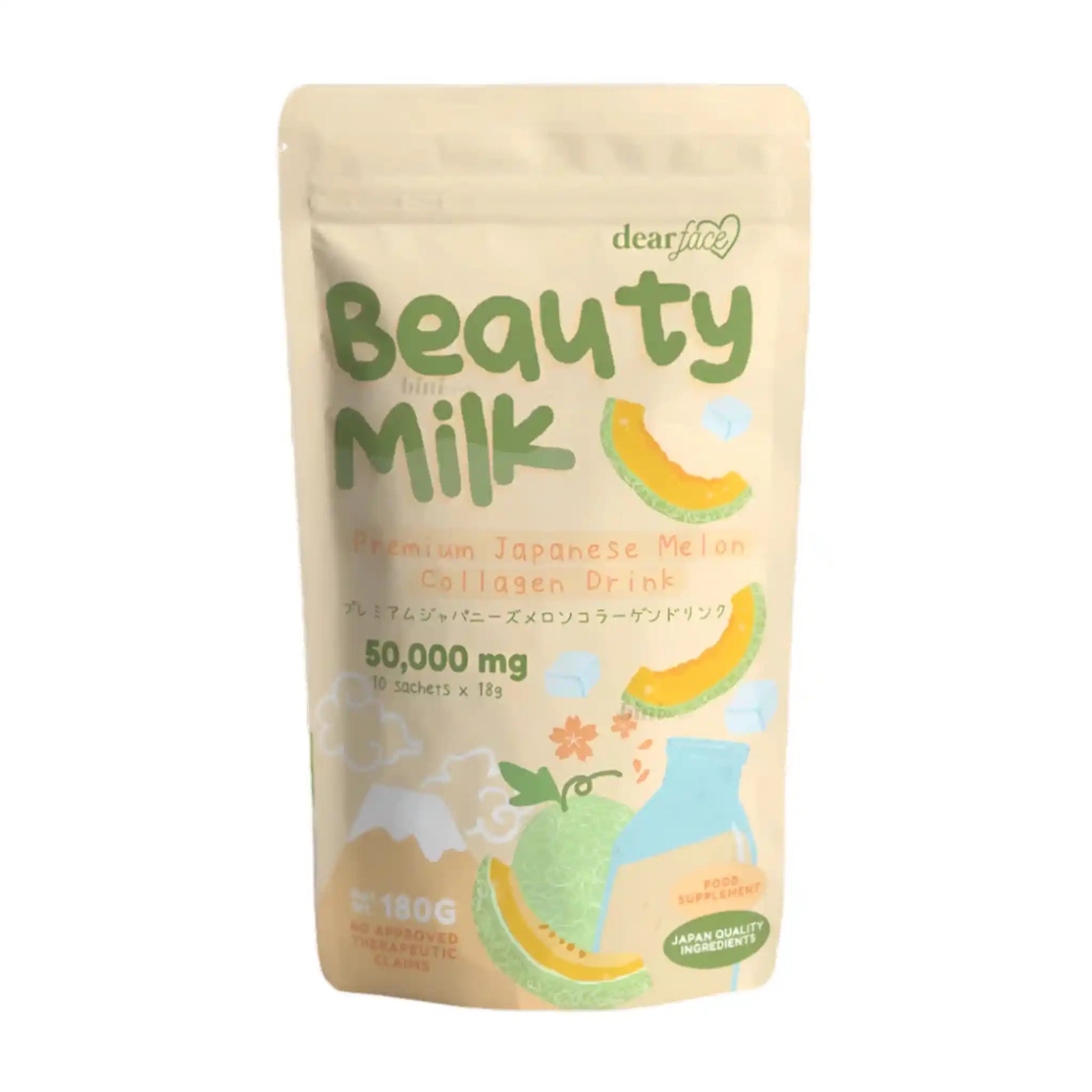 Buy Dear Face, Beauty Milk Premium Japanese Melon Collagen Drink 10sachets Online in Qatar