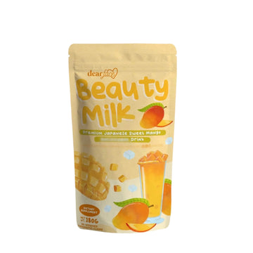 Dear Face, Beauty Milk Premium Japanese Sweet Mango Antioxidant Drink 10sachets, all about skin doha, skincare, qatar, beauty, cosmetics, trending, tiktok, snapchat, facebook, instagram