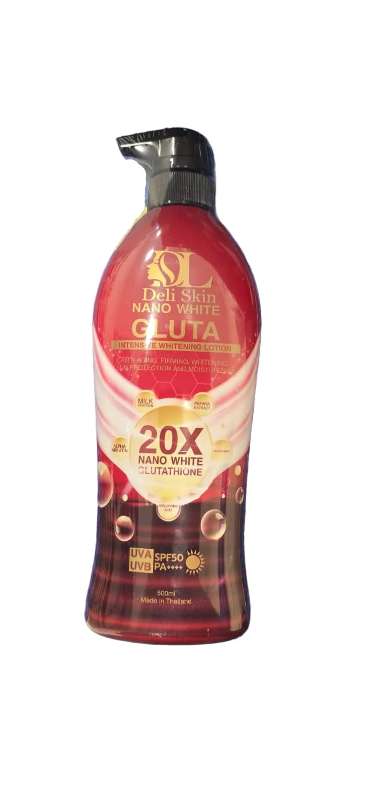 Buy Deli Skin, Nano White Gluta Intensive Whitening Lotion SPF50 500ml online in Qatar