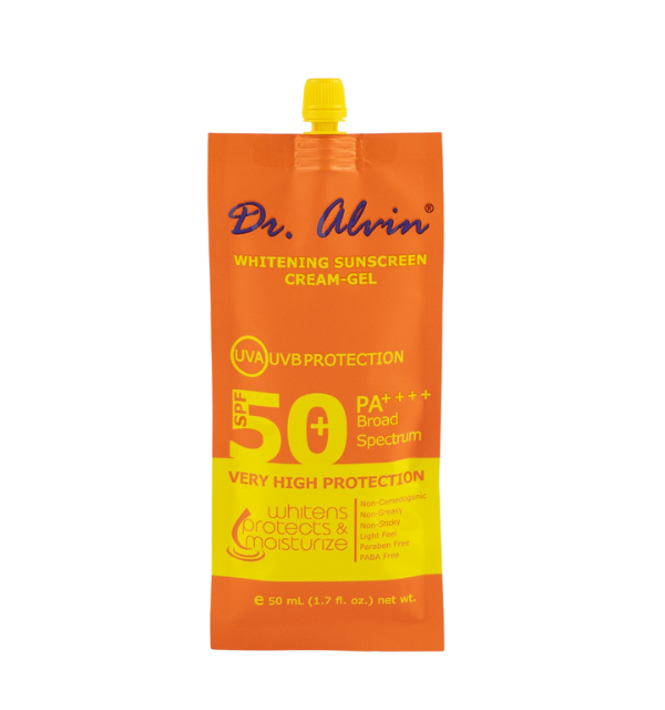 Dr. Alvin, Whitening Sunscreen Cream Gel SPF50 PA+++ 50ml - All About Skin Doha