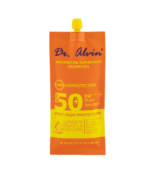 Dr. Alvin, Whitening Sunscreen Cream Gel SPF50 PA+++ 50ml - All About Skin Doha
