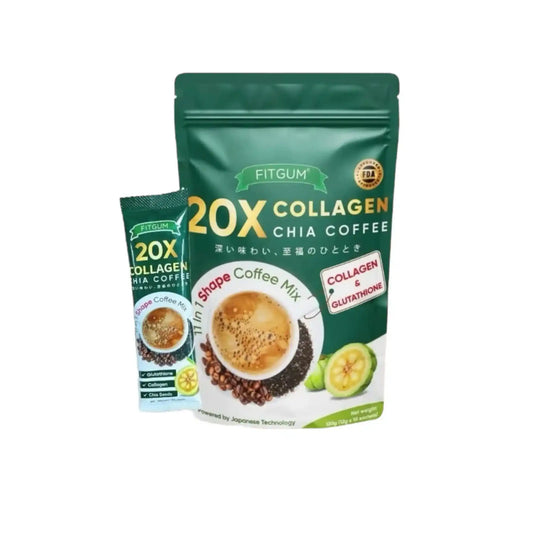 Buy FITGUM 20X Collagen Chia Coffee 12g X 10 Sachets online at the best price in Qatar