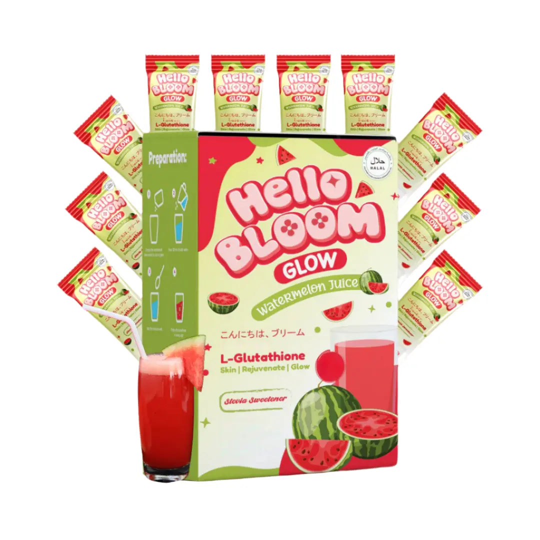 Buy HELLO BLOOM GLOW, Watermelon Juice 18gx10 Sachets Online in Qatar