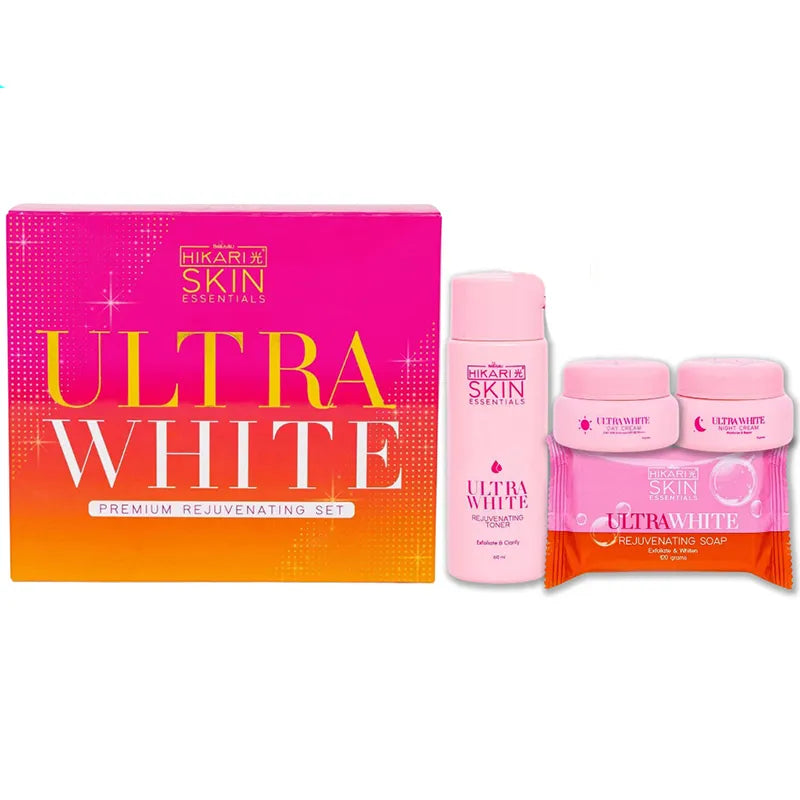 HIKARI Skin Essentials, Ultra White Premium Rejuvenating Set, all about skin doha, skincare, qatar, beauty, cosmetics, trending, tiktok, snapchat, facebook, instagram, Perfume, reels, hightlights, followers