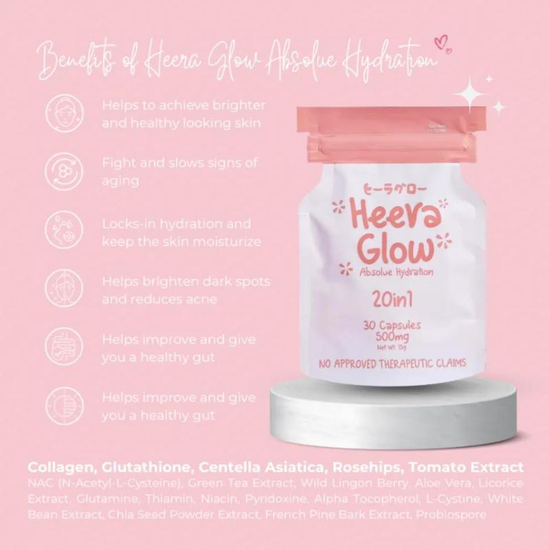 Buy Heera Glow, Absolute Hydration 20 in 1 (30 capsules) Online in Qatar