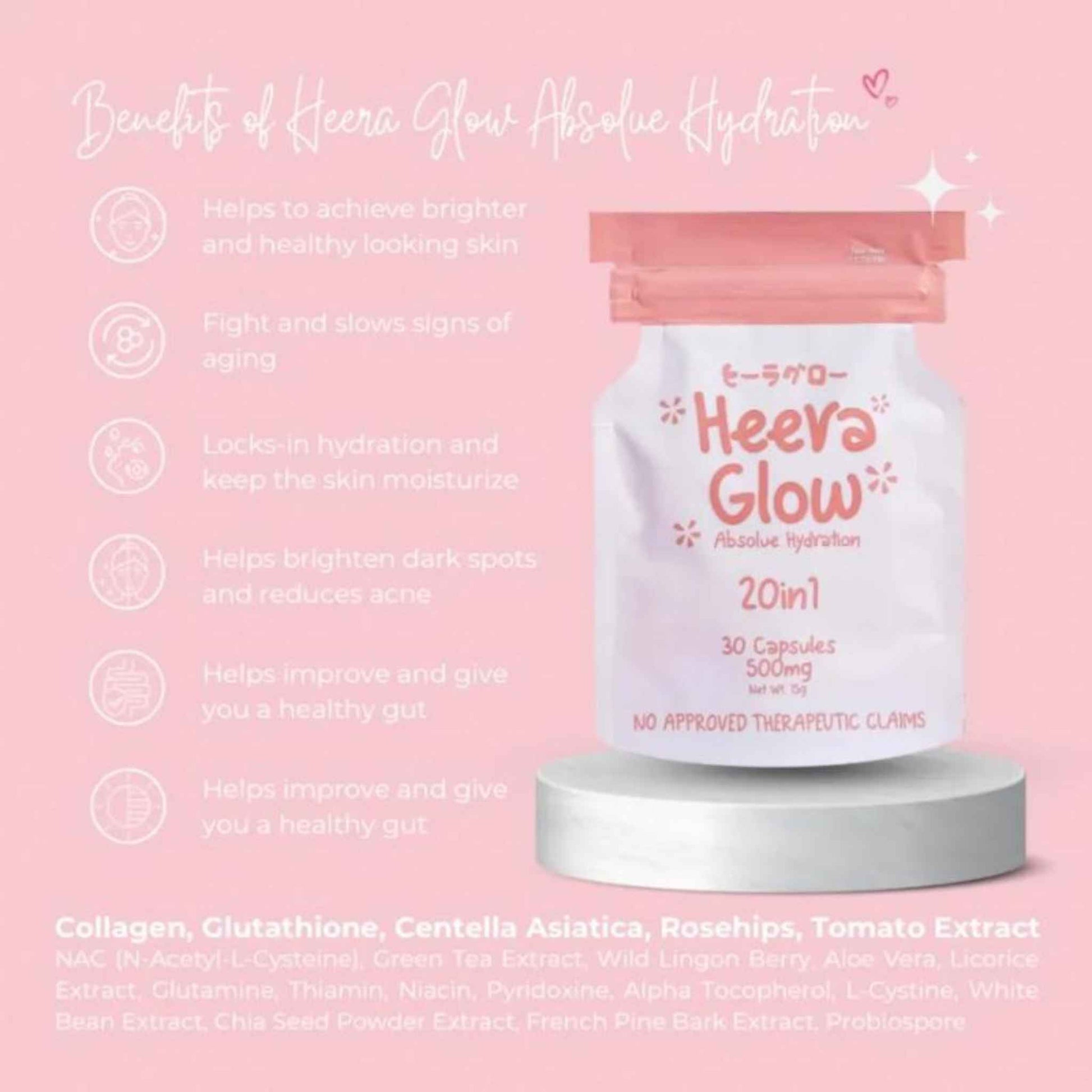 Heera Glow, Absolute Hydration 20 in 1 (30 capsules) Price in Qatar