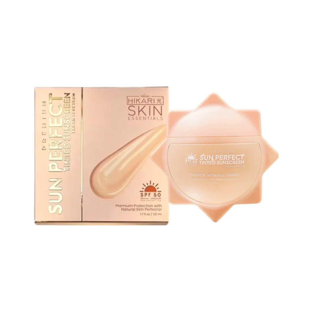 Hikari Skin, Premium Sun Perfect Tinted Sunscreen SPF 50 - 50g all about skin doha, skincare, qatar, beauty, cosmetics, trending, tiktok, snapchat, facebook, instagram, Perfume, reels, hightlights, followers, fyp