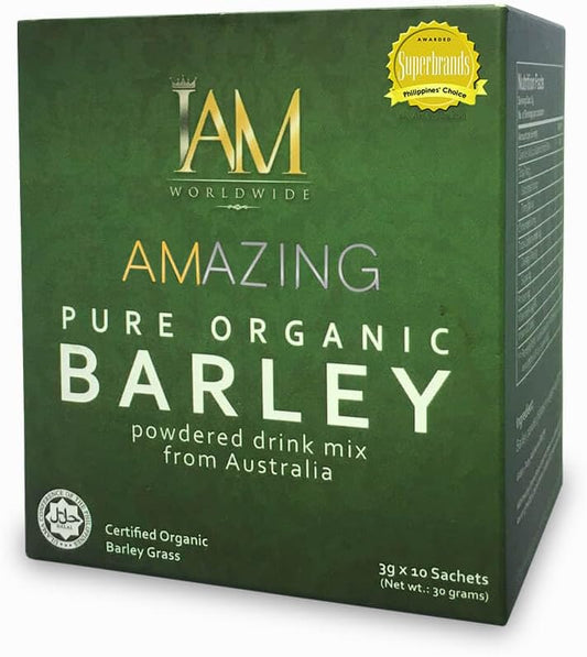 Buy IAM Worldwide, Amazing Pure Organic Barley Powdered Drink 3g x 10 Sachets Online in Qatar