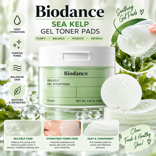 Biodance, Sea Kelp Gel Toner Pads 60 pads