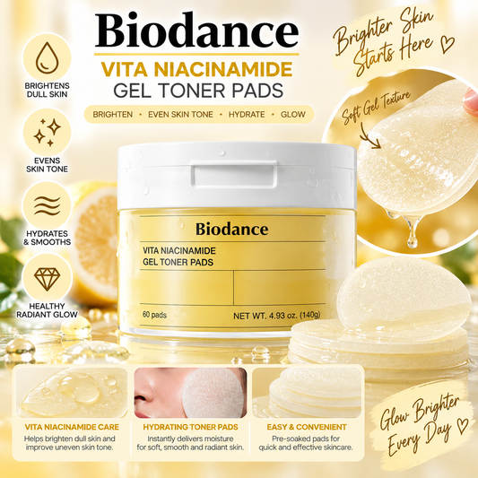 Biodance, Vita Niacinamide Gel Toner Pads 60 Pads