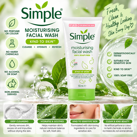 Simple, Moisturising Facial Wash 150ml
