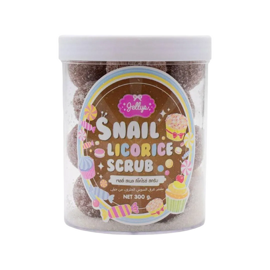 Jellys Snail Licorice Scrub 300g, all about skin doha, skincare, qatar, beauty, cosmetics, trending, tiktok, snapchat, facebook, instagram, Perfume, reels, hightlights, followers, fyp