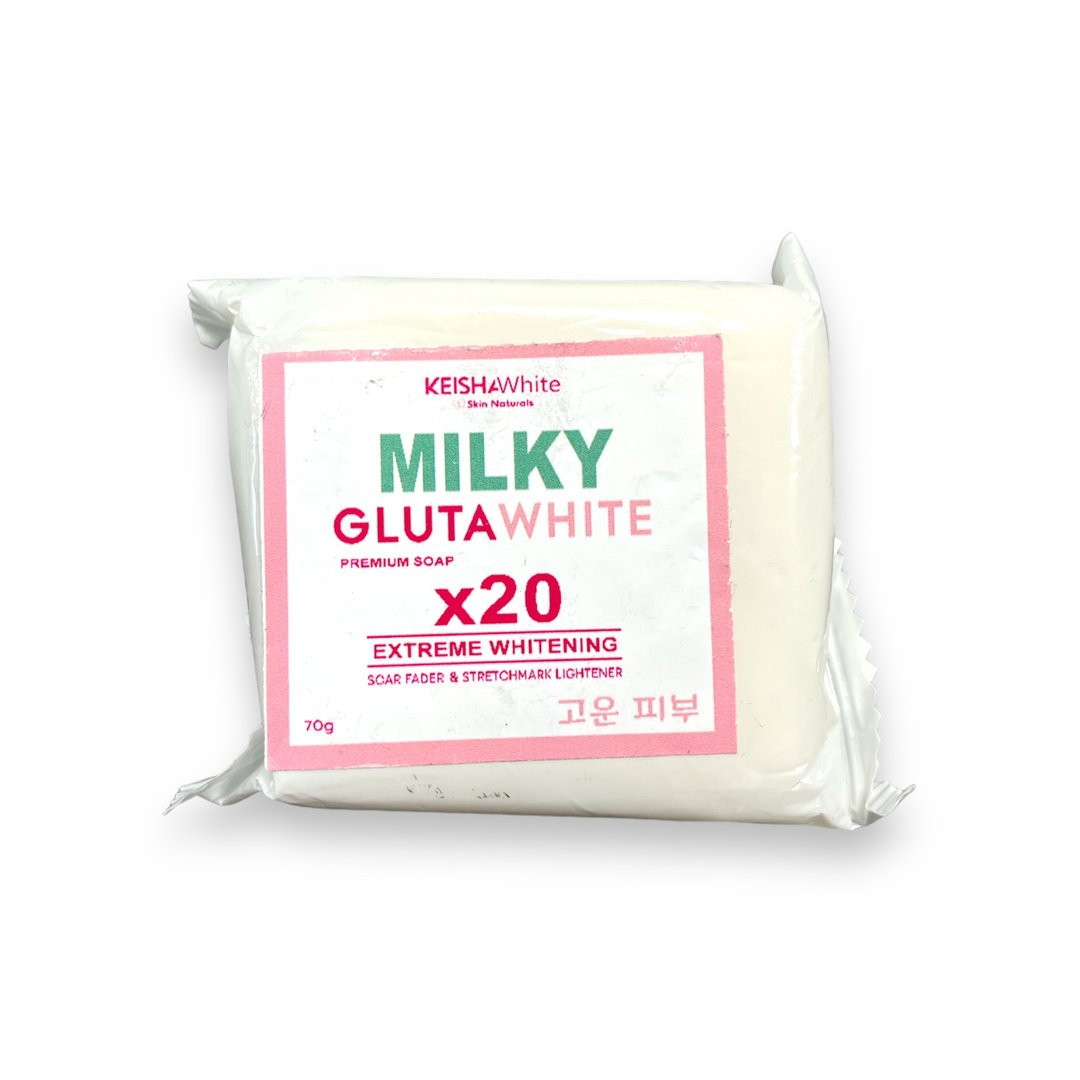 KEISHAWhite, Milky Glutawhite Premium Soap x20 Whitening 70g, all about skin doha, skincare, qatar, beauty, cosmetics, trending, tiktok, snapchat, facebook, instagram, Perfume, reels, hightlights, followers, fyp
