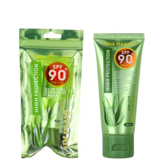 Buy Kiss Beauty Aloe Vera Sunscreen Cream SPF90+ PA+++ 60ml online in Qatar