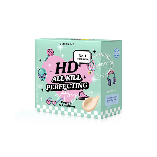 LEMON ME, HD All Kill Perfecting Airy Powder & Cusion 14.5g, all about skin doha, skincare, qatar, trending, tiktok, snapchat, facebook, instagram, beauty, cosmetics, Perfume