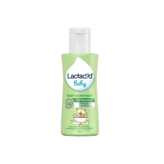 Buy Lactacyd, Baby Body & Hair Wash Extra Milky 60ml Online in Qatar