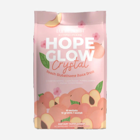 Luna Aura, Hope Glow Crystal Peach Glutathione Juice Drink 10Sachet