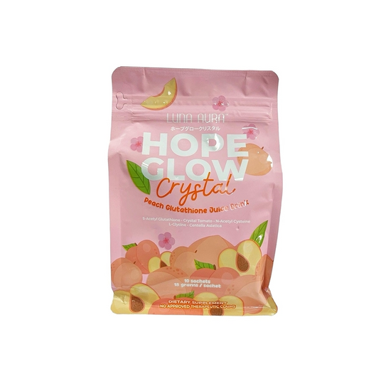 Luna Aura, Hope Glow Crystal Peach Glutathione Juice Drink 8Sachet, all about skin doha, skincare, qatar, beauty, cosmetics, trending, tiktok, snapchat, facebook, instagram, Perfume, reels, hightlights, followers, fyp