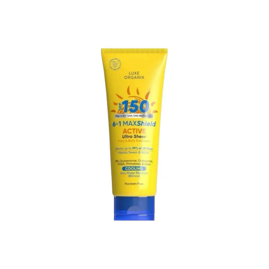 Buy Luxe Organix, 6 in 1 Maxshield Active Ultra Sheer Face and Body Sunscreen SPF150 100ml Online in Qatar
