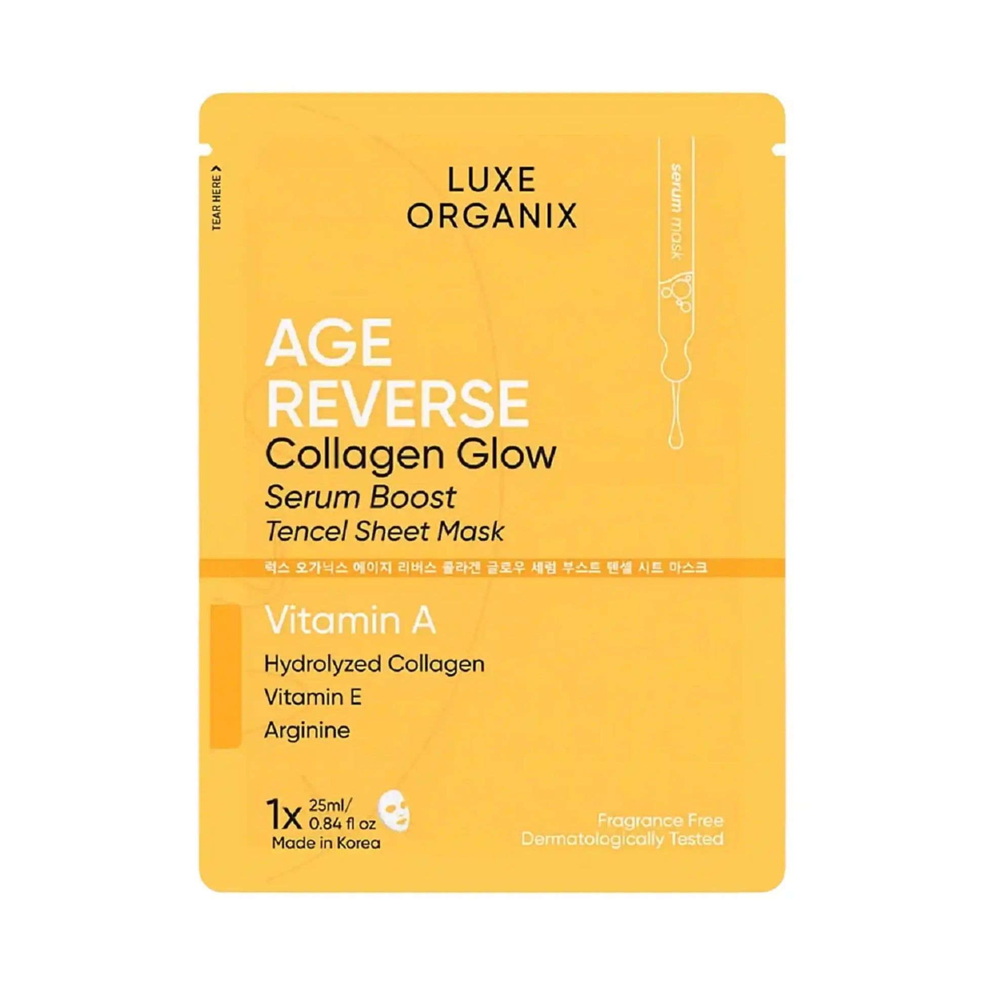 Luxe Organix Age Reverse Serum Boost Sheet Mask 25ml