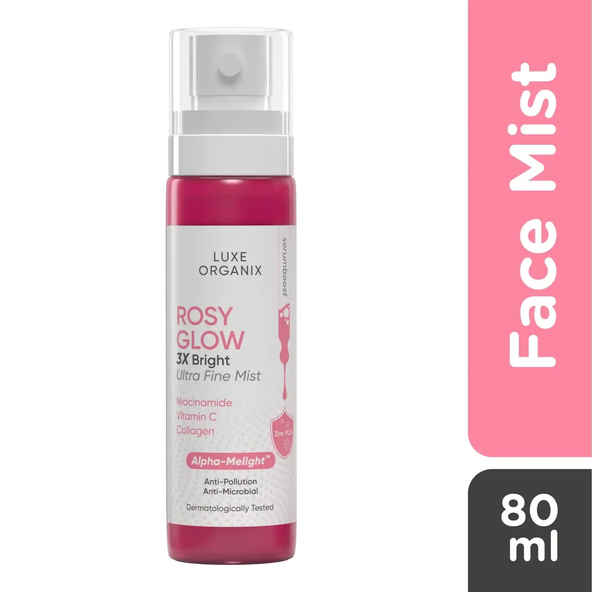 Buy Luxe Organix Rosy Glow 3x Bright Ultra Fine Mist 80ml online at the best price in Qatar