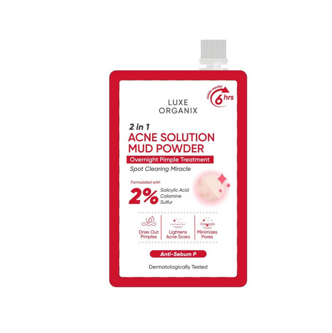 Luxe Organix, 2in1 Acne Rescue Mud Powder 9g, all about skin doha, skincare, qatar, beauty, cosmetics, trending, tiktok, snapchat, facebook, instagram, Perfume, reels, hightlights, followers, fyp
