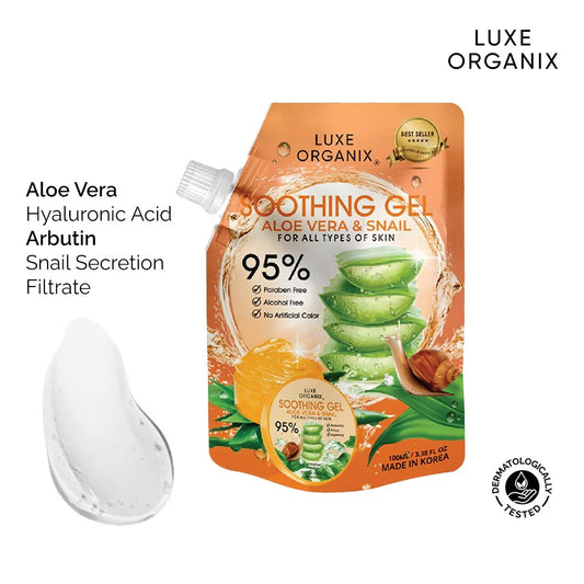 Buy Luxe Organix, Aloe Vera & Snail Soothing Gel 100ml online at the best price in Qatar