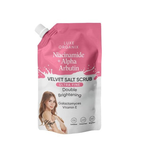 Buy Luxe Organix, Niacinamide + Alpha Arbutin Velvet Salt Scrub 300g Online in Qatar