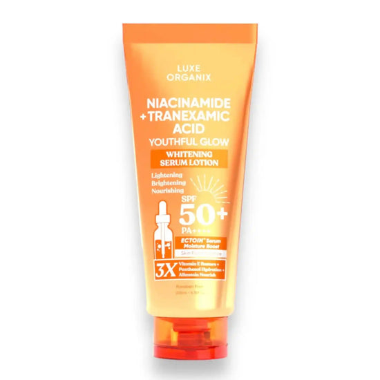 Buy Luxe Organix, Niacinamide + Tranexamic Acid Youthful Glow Whitening Serum Lotion 200ml Online in Qatar