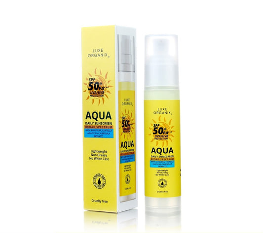 Luxe Organix, SPF 50+ PA*** UVA/UVB Protection Aqua Daily Sunscreen 50ml