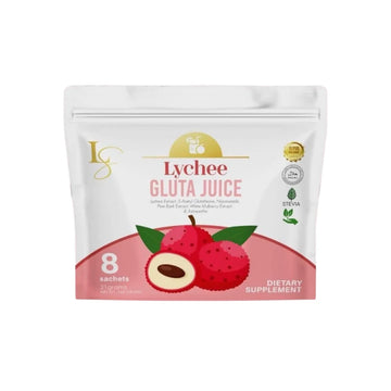 Luxe Slim, Lychee Gluta Juice 21gx8Sachets, all about skin doha, skincare, qatar, beauty, cosmetics, trending, tiktok, snapchat, facebook, instagram, Perfume, reels, hightlights, followers, fyp