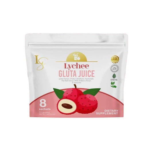 Luxe Slim, Lychee Gluta Juice 21gx8Sachets, all about skin doha, skincare, qatar, beauty, cosmetics, trending, tiktok, snapchat, facebook, instagram, Perfume, reels, hightlights, followers, fyp