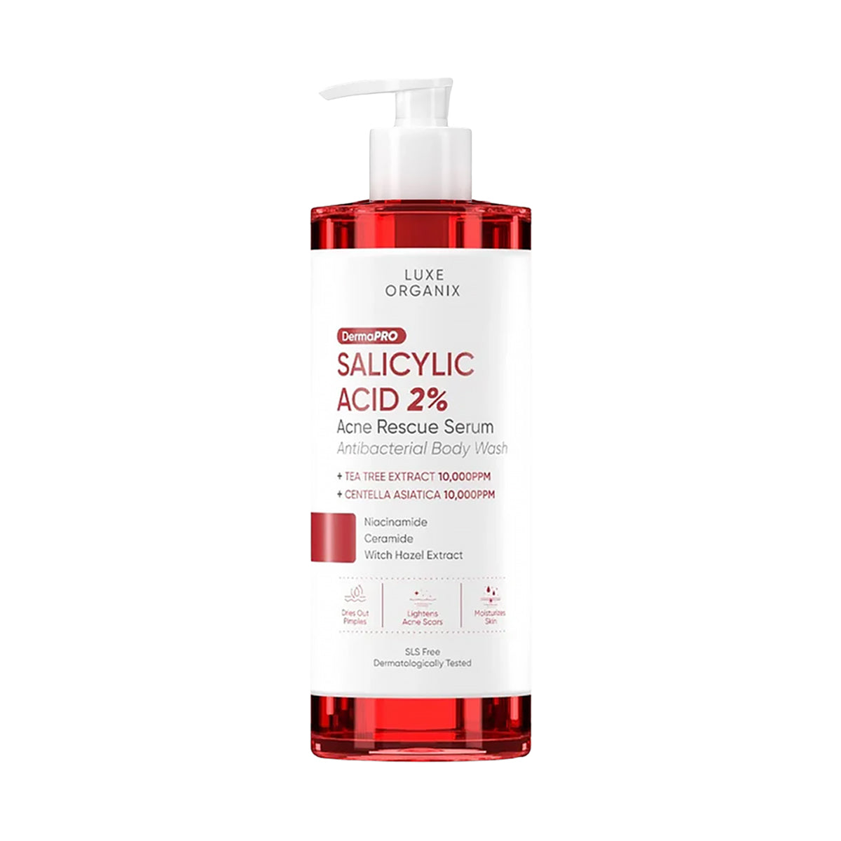 Luxe Organix Dermapro Salicylic Acid 2% Acne Rescue Serum Antibacterial Body Wash 500ml, all about skin doha, skincare, qatar, beauty, cosmetics, trending, tiktok, snapchat, facebook, instagram, Perfume, reels, hightlights, followers, fyp