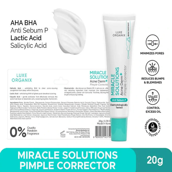 Shop Luxe Organix, Miracle Solutions Acne Derm + Pimple Corrector 10ml Online in Qatar