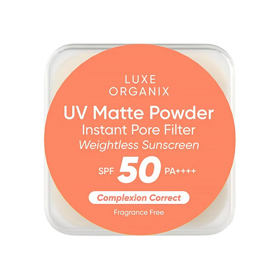 Luxe Organix, UV Matte Powder Instant Pore Filter Weightless Sunscreen SPF50 PA++++ 15g, all about skin doha, skincare, qatar, beauty, cosmetics, trending, tiktok, snapchat, facebook, instagram, Perfume, reels, hightlights, followers, fyp