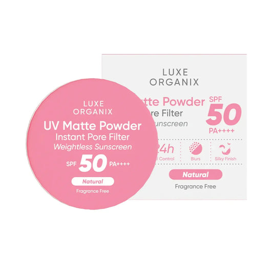 Luxe Organix, UV Matte Powder Instant Pore Filter Weightless Sunscreen SPF50 PA++++ 15g - Natural in Qatar