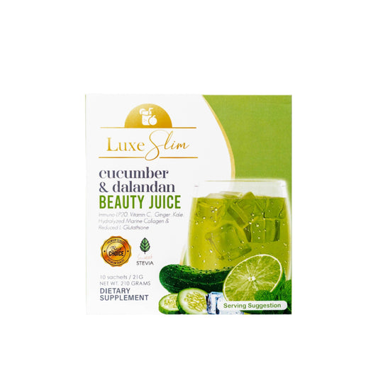 Luxe Slim, Cucumber & Dalandan Beauty Juice 10 Sachets all about skin doha, skincare, qatar, beauty, cosmetics, trending, tiktok, snapchat, facebook, instagram