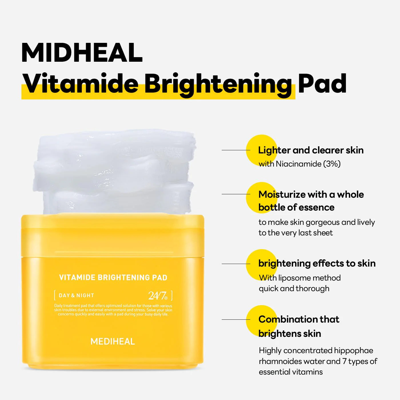 MEDIHEAL, Vitamide Brightening Pad 100padsallaboutskindoha
