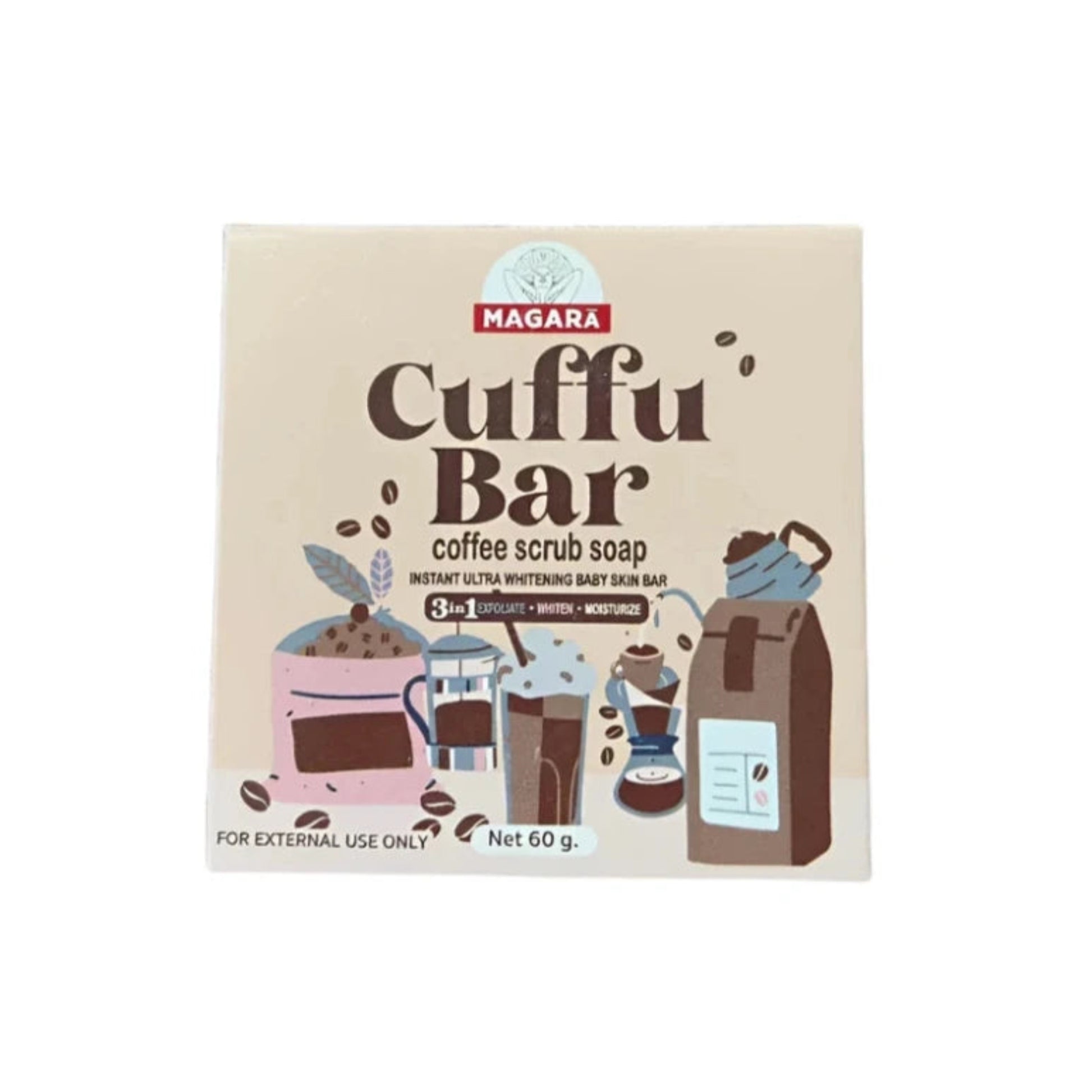 Buy Magara Skin, Cuffu Buff Coffee Scrub Soap 60g Online in Qatar