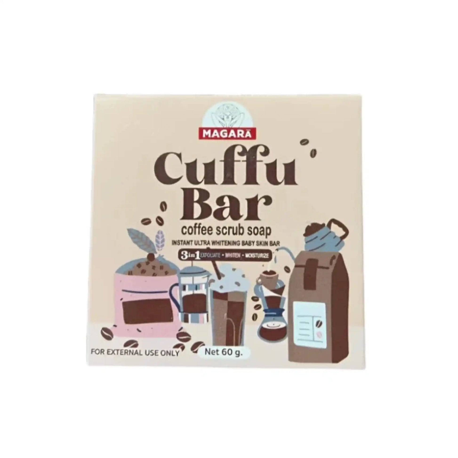 Buy Magara Skin, Cuffu Buff Coffee Scrub Soap 60g Online in Qatar